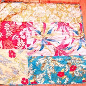 Two Pottery Barn Quilted Boho Floral Pillow Shams, 27x25, Euro Pillow Covers